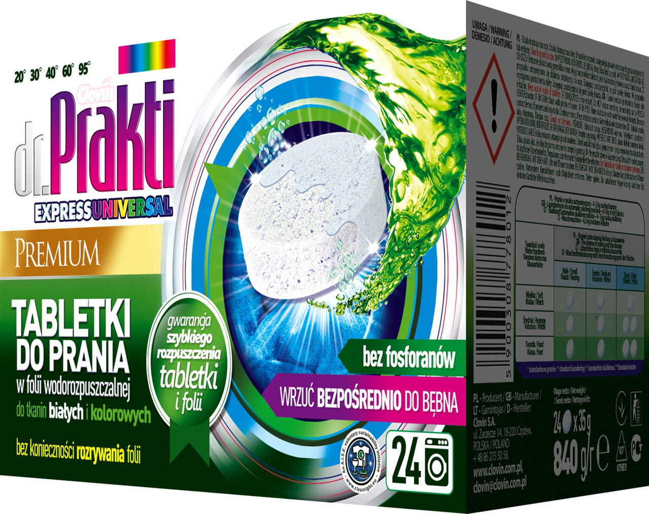 

Таблетки для стирки универсальные Dr.Prakti 24 шт водорастворимая оболочка