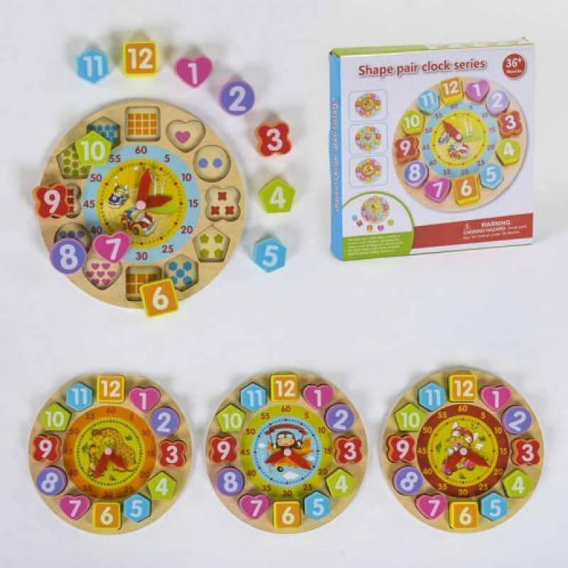 

Деревянная логическая игра Часы С 39131