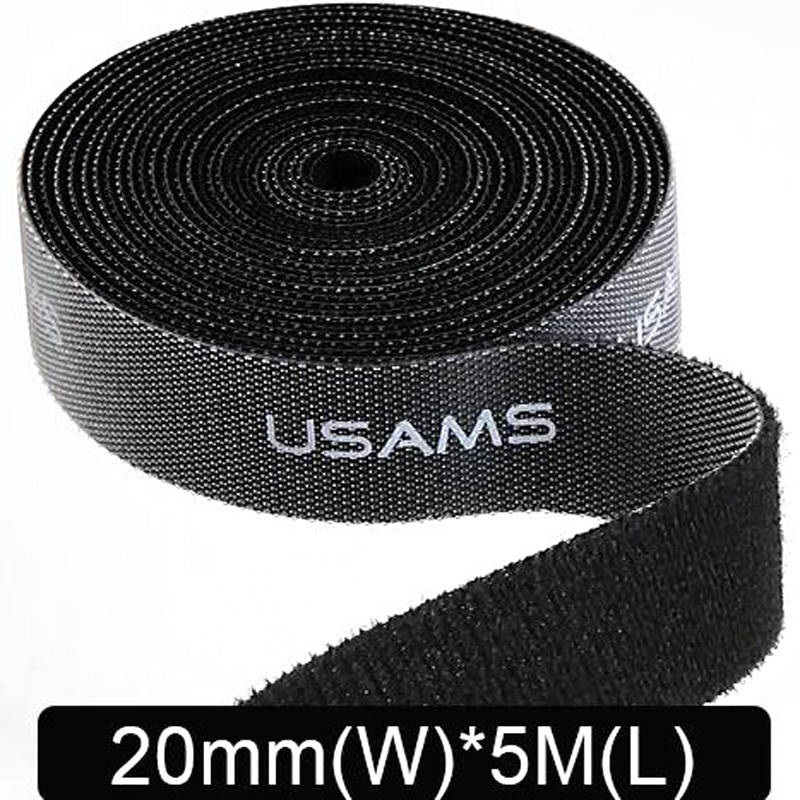 

Стяжка липучка для кабелей Usams US-ZB060 20mm * 5m, Черный
