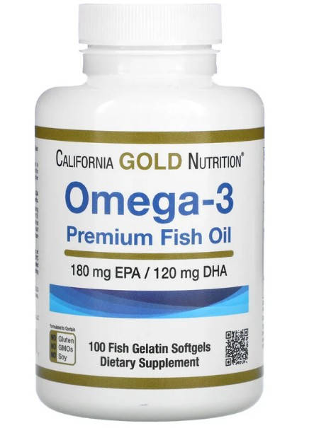 

California Gold Nutrition, Омега-3, рыбий жир премиального качества