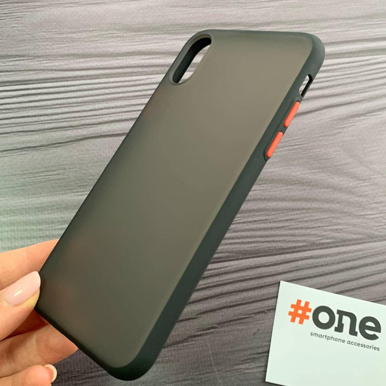 

Чехол для iPhone Xs с цветными кнопками плотный матовый чехол на айфон х черный Totu