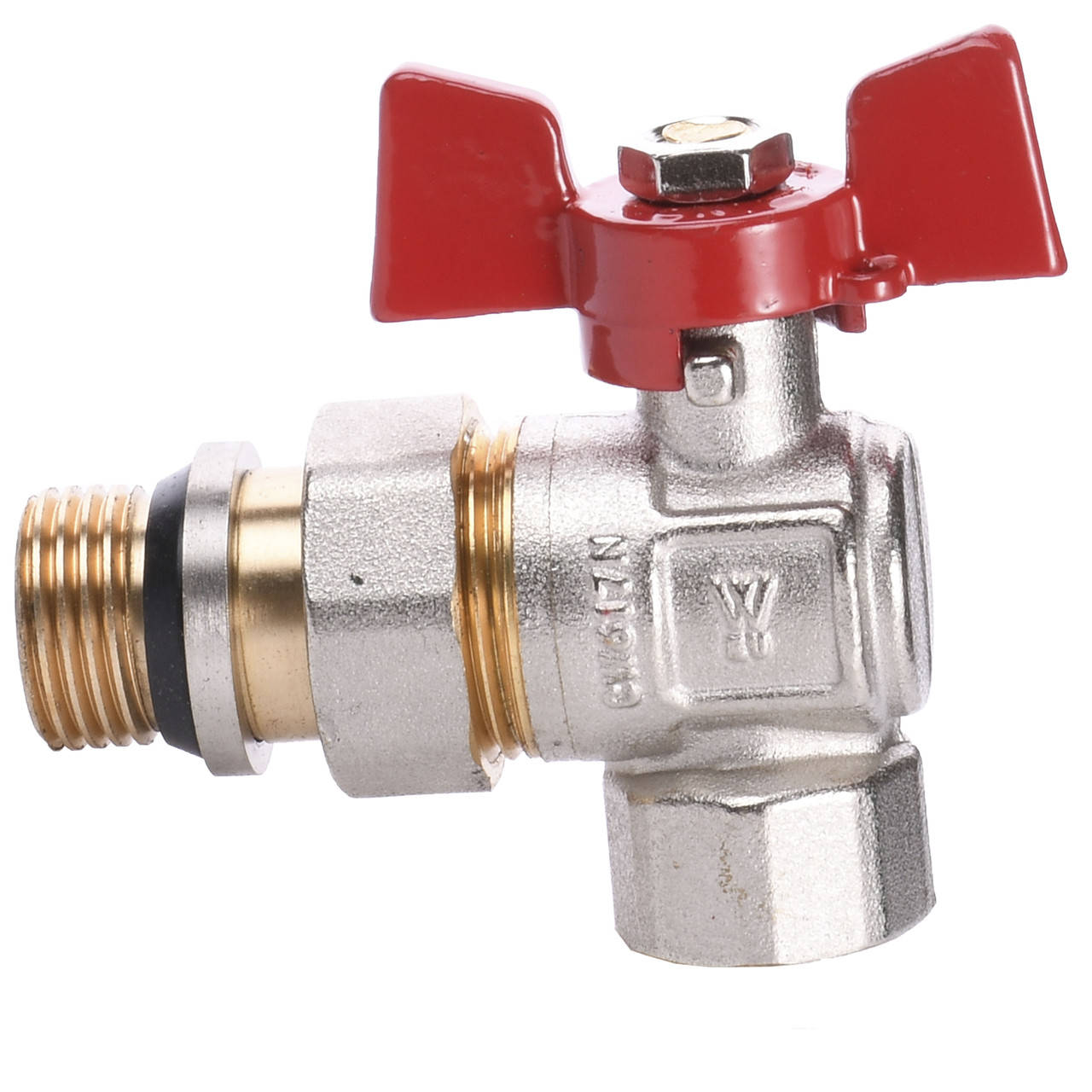 

Кран шаровый угловой с американкой WATERVALVE Q003 1/2" NV-V124 1/2" BH