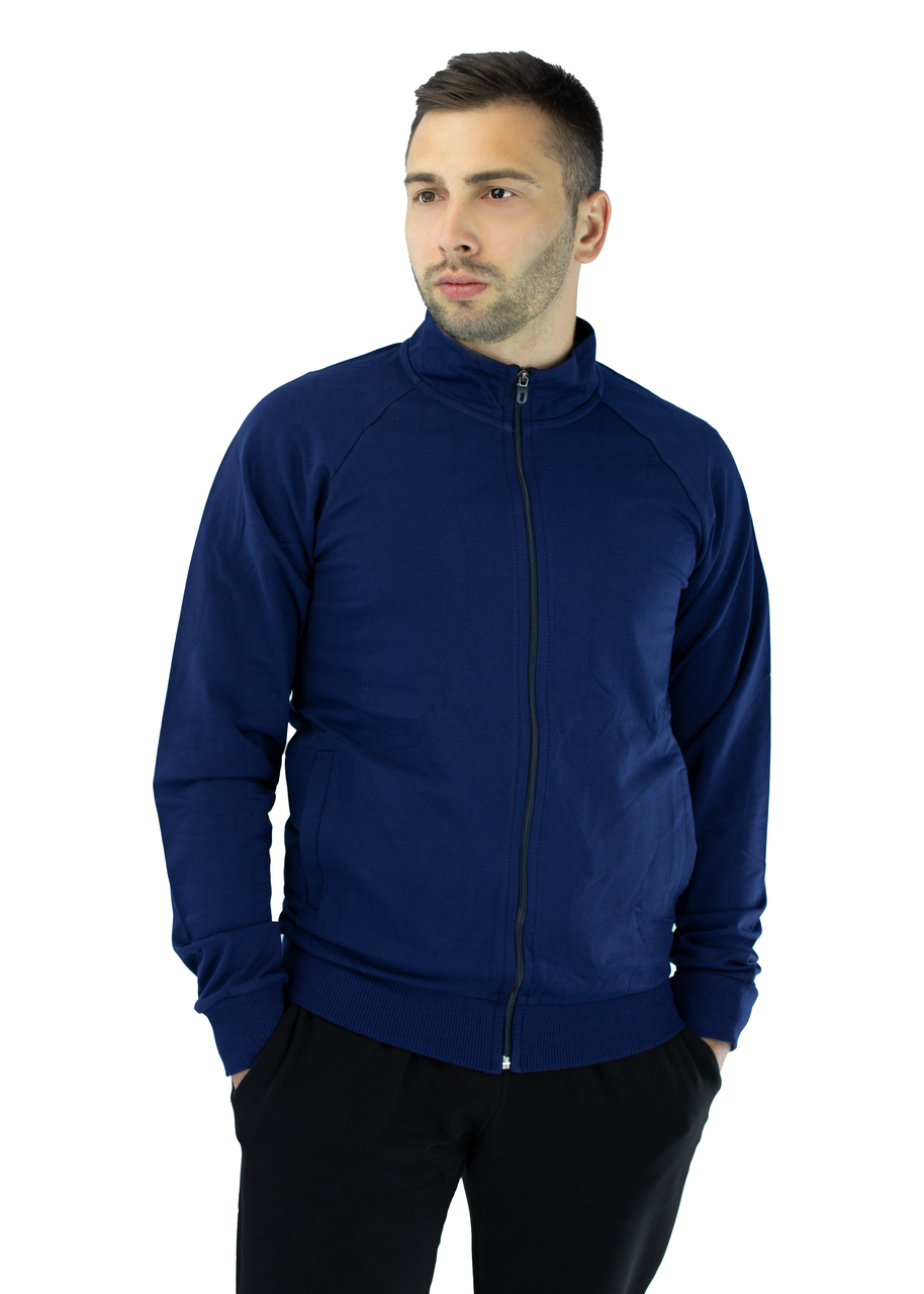 

Спортивная кофта на молнии синяя M-2XL L, Синий