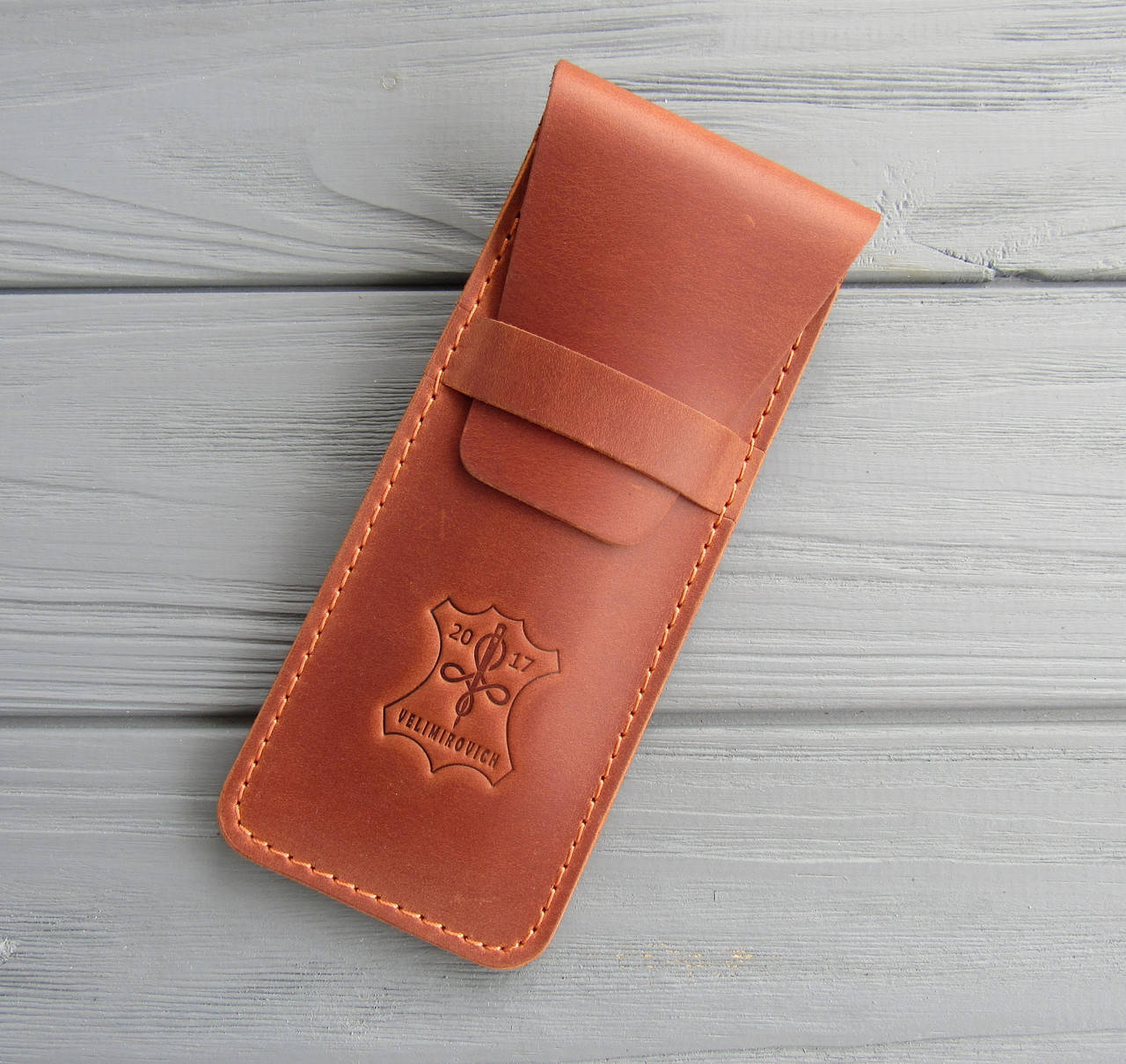 

Пенал для ручек VALERI из натуральной кожи_коричневый