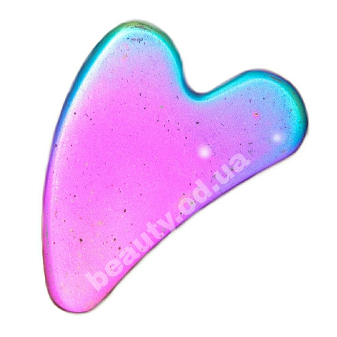 

Скребок "ГуаШа" Радужный кварц "Сердце"