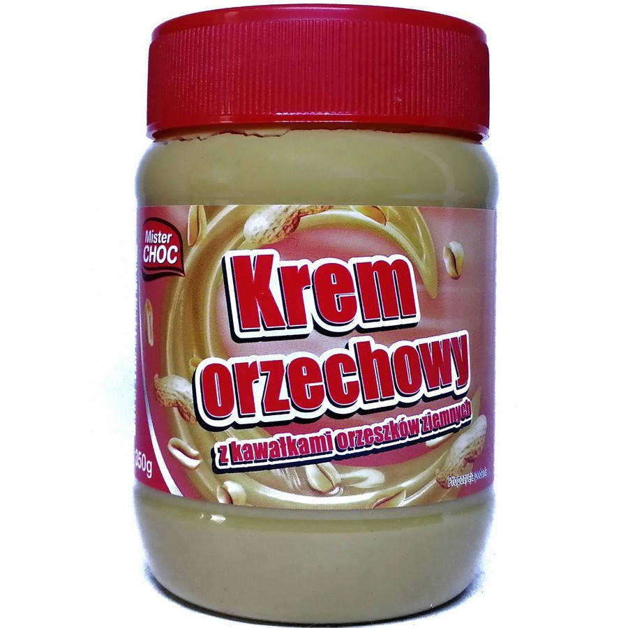 

Арахісова паста з шматочками арахісу Pasta Orzechowa 350г, Mister Choc