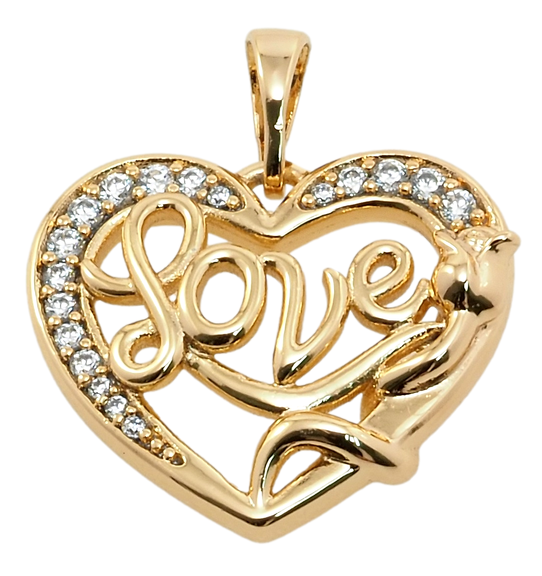 

Кулон Xuping Позолота 18K "Сердечко Love" для цепочки до 5мм