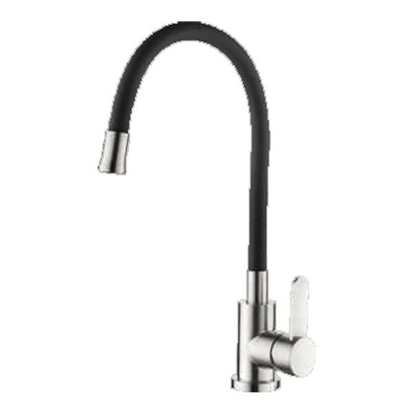 

Смеситель для кухни из нержавейки с гибким изливом ZERIX LR74004-2 черный