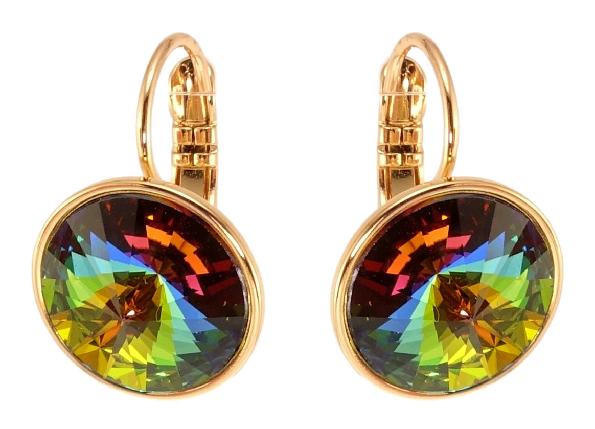 

Серьги Xuping Позолота 18K с кр-ми Swarovski французский замок "Кристалл Vitrail Medium на дужке ø 14мм"