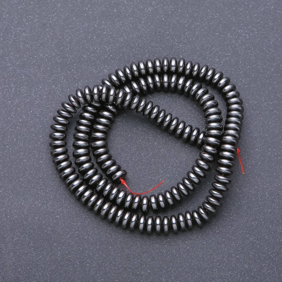 

Бусины из Гематита нитка гладкий рондель d-6х2,5мм L-40см