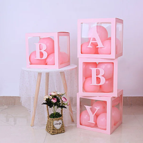 

Декор для воздушных шаров (розовые кубики) BABY, Розовый