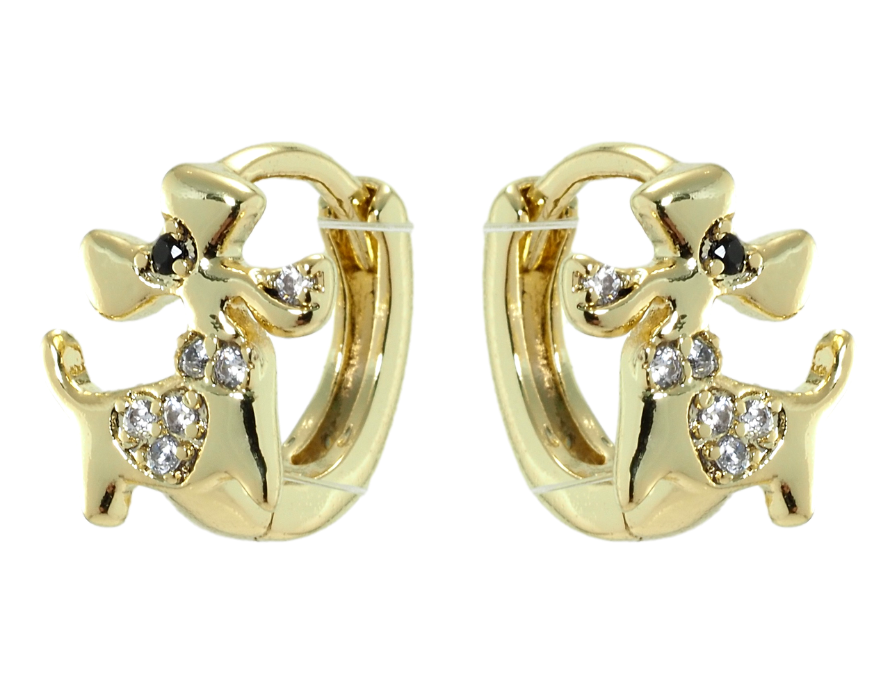 

Серьги детские Xuping Позолота 14K колечки "Собачки с цирконием"