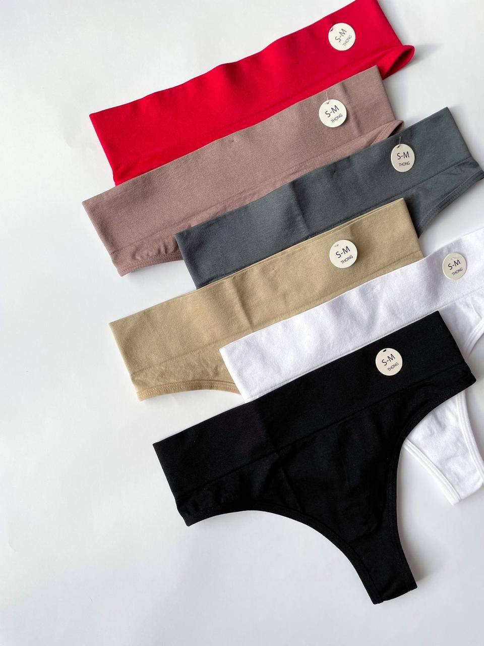 

Стринги с высокой посадкой OUNO L/XL, Красный, Разные цвета