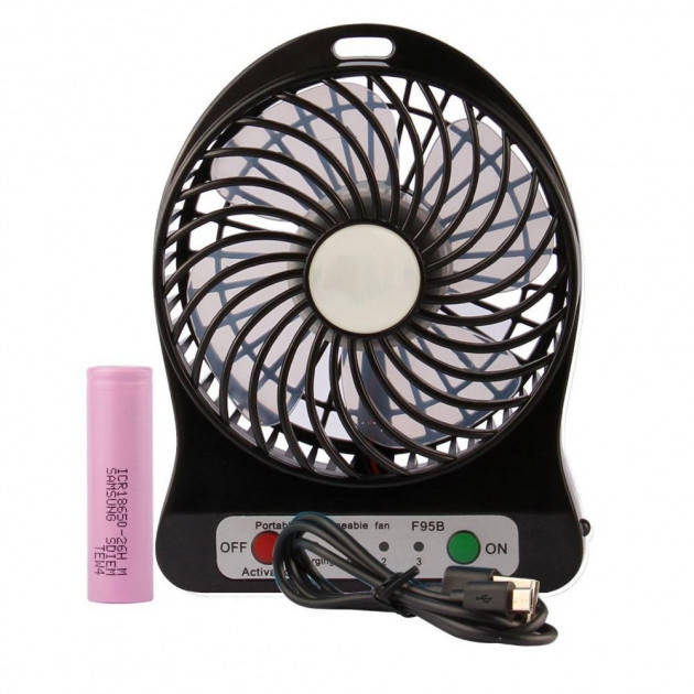 

Вентилятор аккумуляторный настольный USB диаметр 10см Portable Fan Mini черный, Buy now