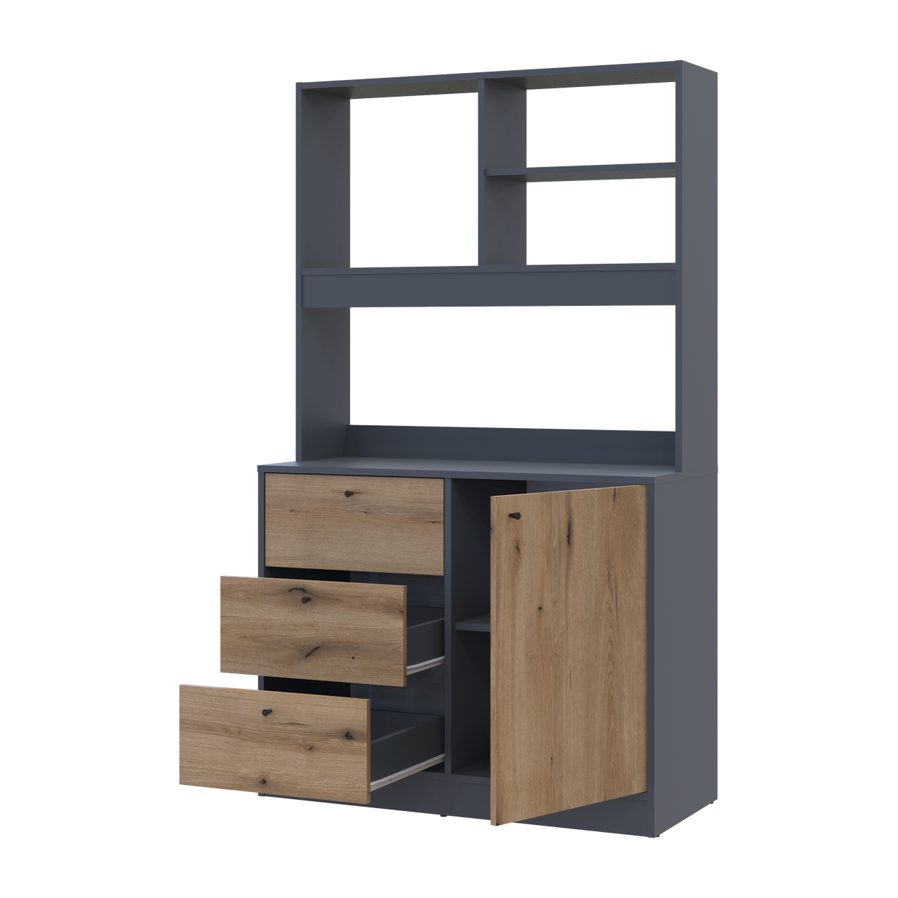 Міні-кухня Doros Лея Графіт/Дуб Евок ДСП 100х43х171 (81359336) 2