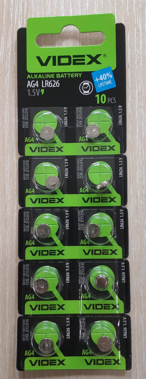 

Батарейки Videx Alkaline G4/ 377/ LR626 (10шт)