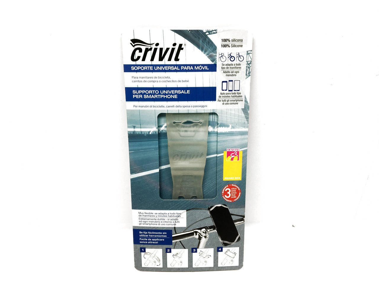 

Силіконовий велосипедний тримач для телефону з кріпленням на руль "Crivit" 2869.