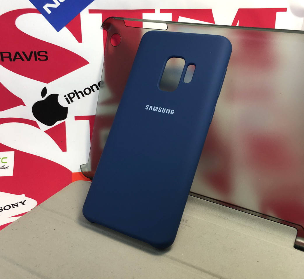 

Чехол для Samsung galaxy s9 g960 накладка бампер противоударный Silicone Cover original синий