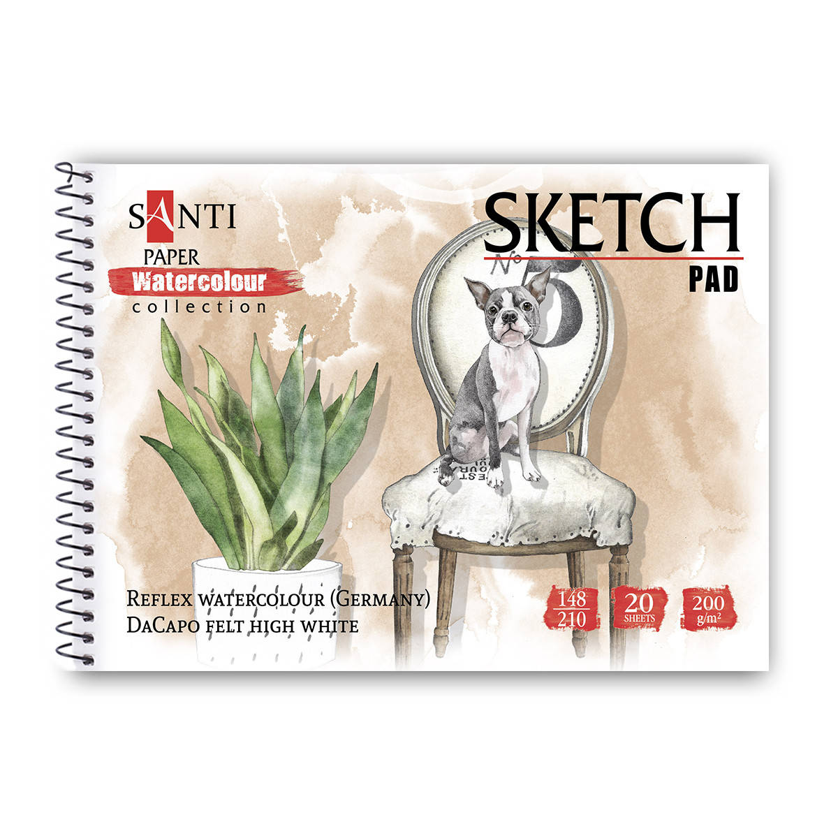 

Альбом для акварели SANTI "Animals", А5, "Paper Watercolour Collection", 20 л, 200 г/м2, Белый