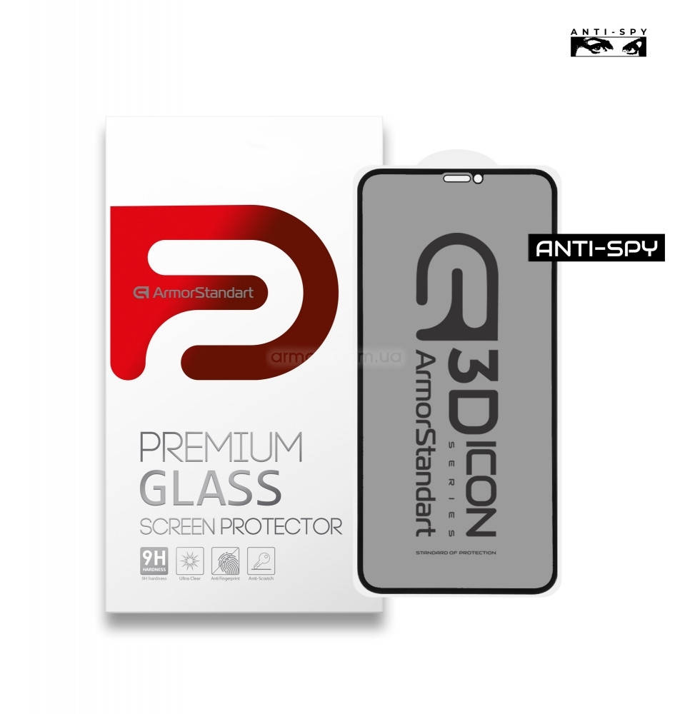 

Защитное стекло ArmorStandart Icon 3D Anti-spy для Apple iPhone 11 Pro/XS/X Black, Черный