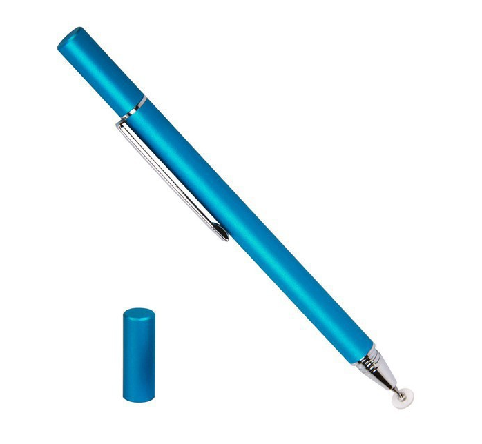 

Стилус ручка Pencil с колпачком для рисования на планшетах и смартфонов голубой