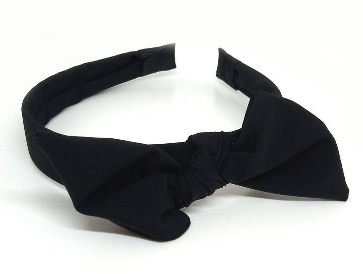 

Обруч для волос черный с бантом