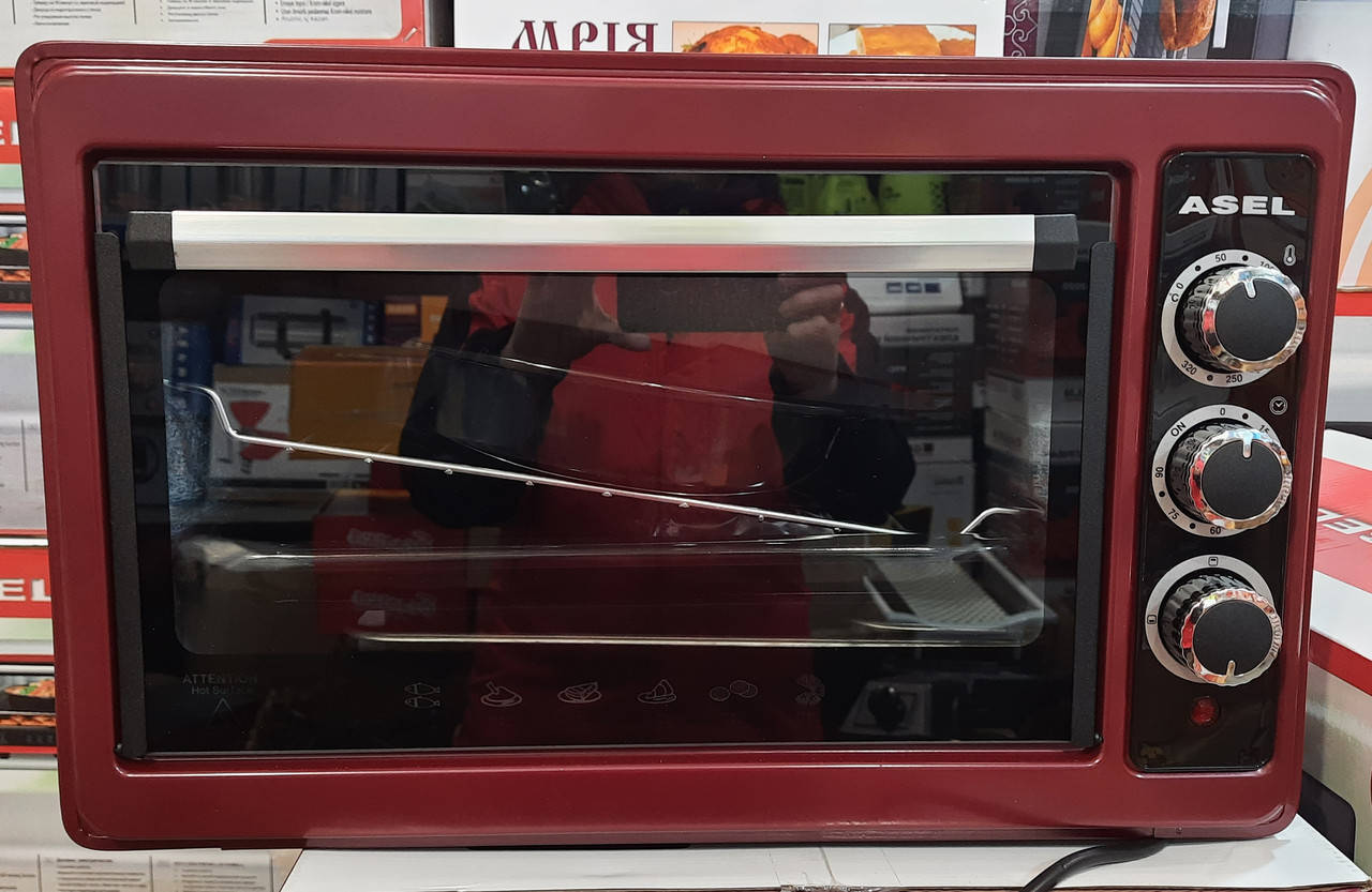 

Духовка электрическая Asel AF-33-23 33 литра Турция бордо, серая, черная, красная