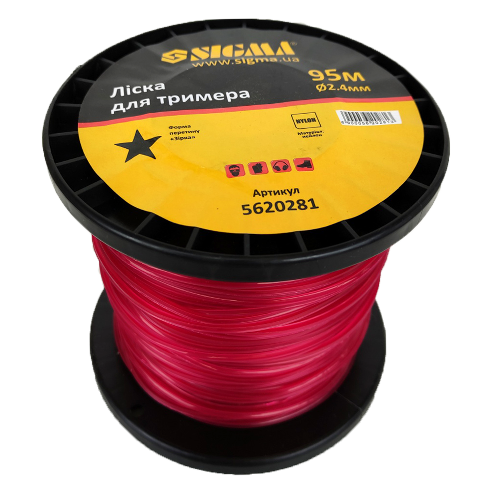 

Жилка для тримера, 2,4 мм зірка (95 м)