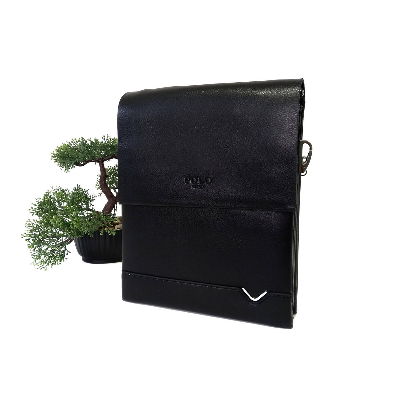 

Сумка мужская через плечо экокожа черный Арт.391-2 black Polo (Китай)