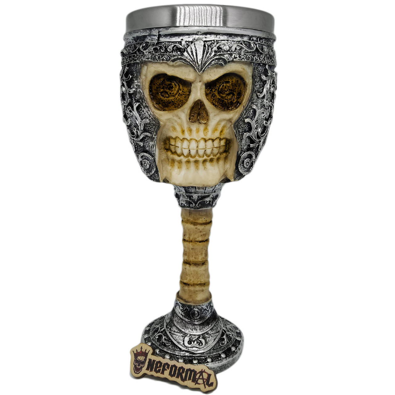 

Бокал череп в римском шлеме (объемный 3D кубок) 200 мл., Светло-серый
