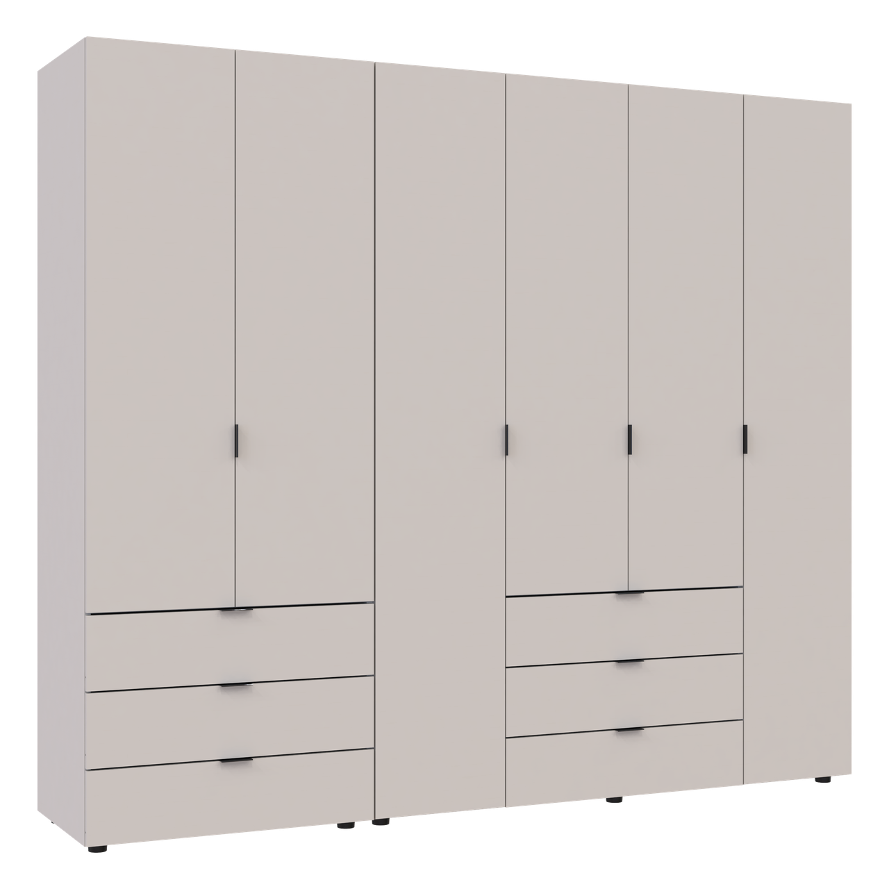 Розпашна Шафа для одягу Doros Гелар комплект Кашемір 2+4 ДСП 232.5х49.5х203.4 (80737639) 2