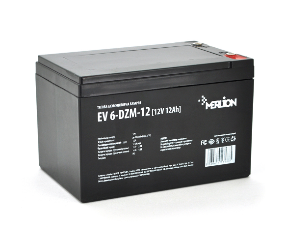 

Тяговая батарея MERLION EV 6-DZM-12 12V 12Ah M5 (151*98*95 (100)) Q3