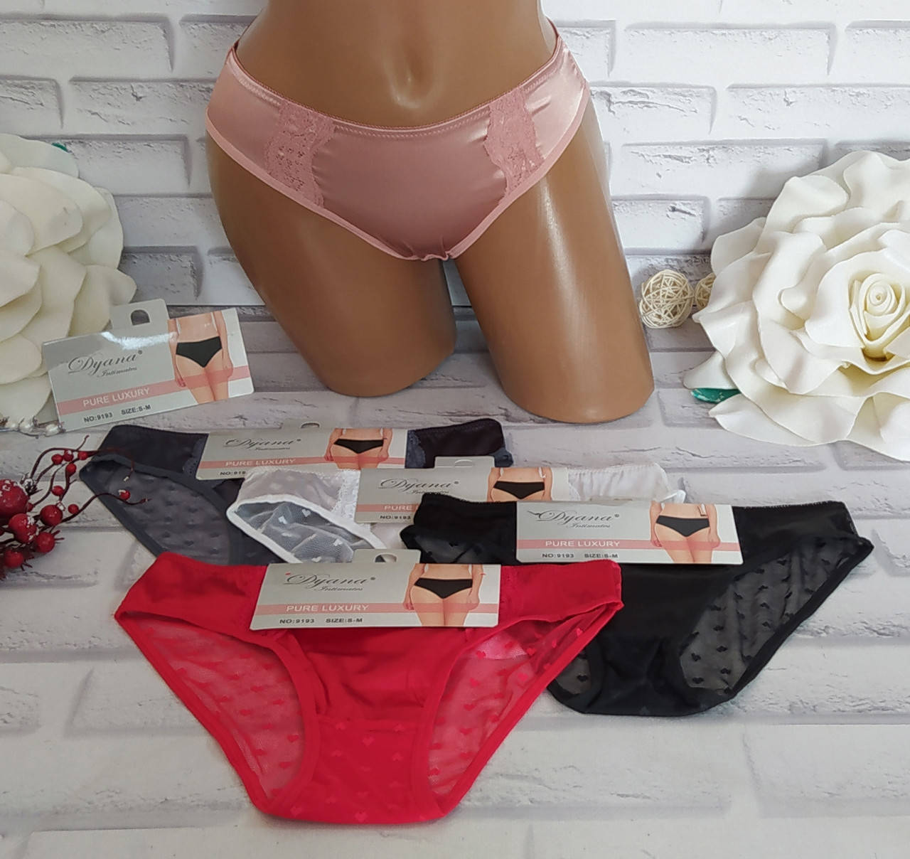 

Трусики женские L/XL (48-50 р.) с сеточкой SК-9193, Разные цвета