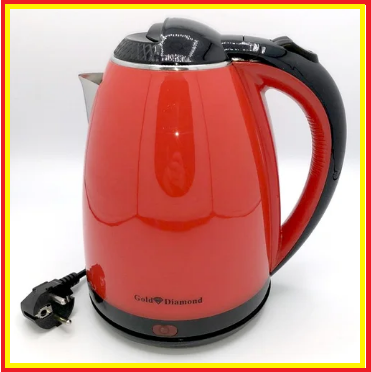 

Электрочайник дисковый Gold Diamond,чайник электрический на 2 литра Красный 2000Вт