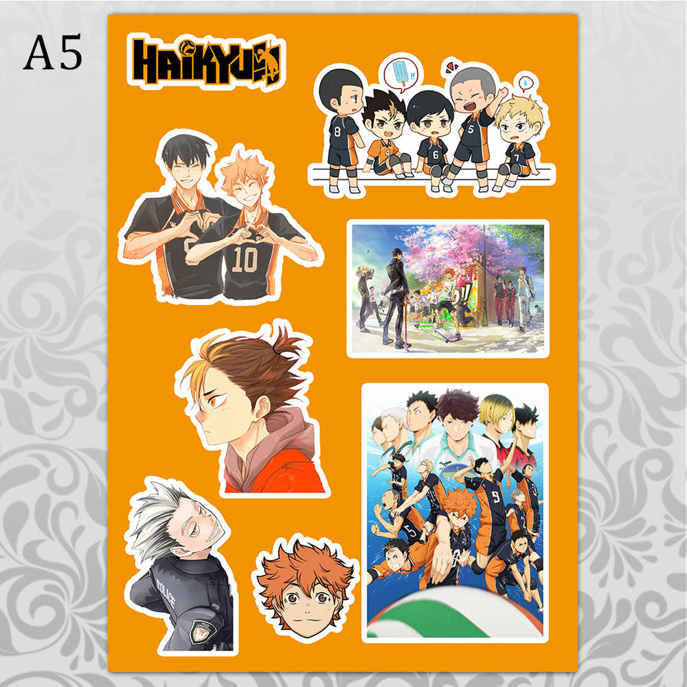 

Стикеры Аниме Haikyuu без порезки 02, Разные цвета