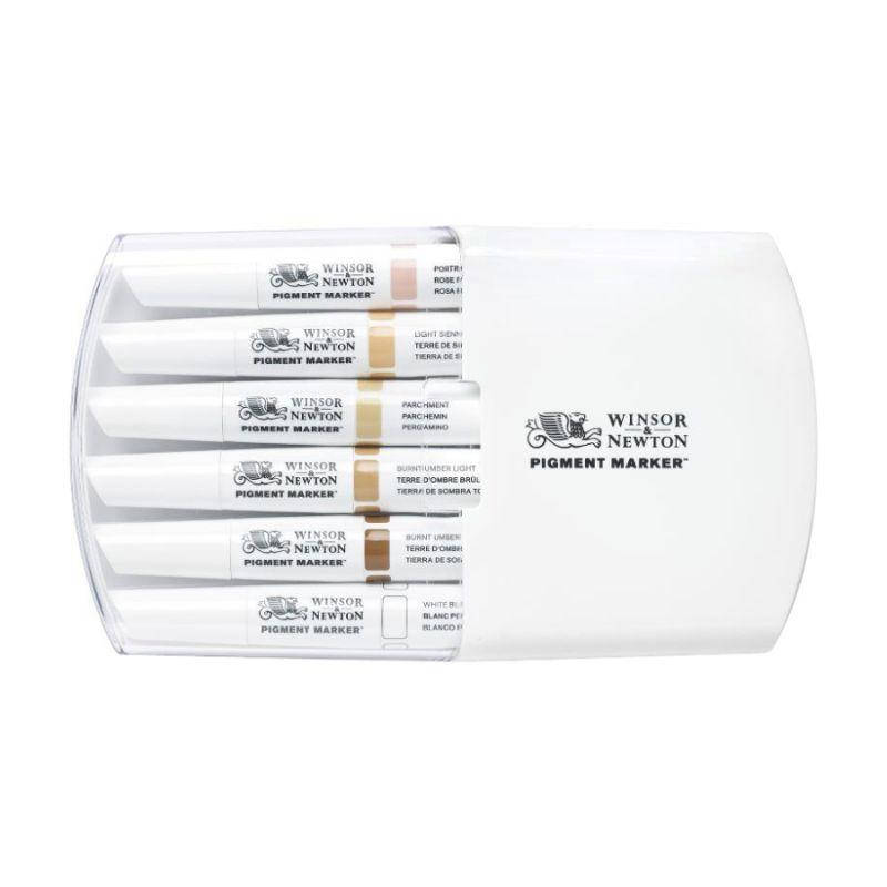 

Набор двухсторонних маркеров, Pigment marker, Телесные тона, 6 шт, W&N