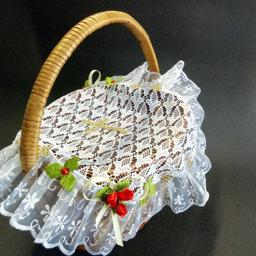 

Пасхальная салфетка на корзину праздничный декор 50*30 см