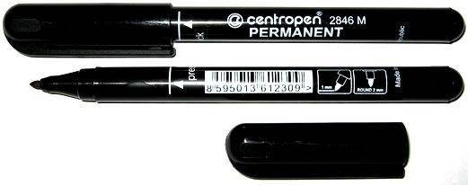 

Маркер перманентный черный 1 мм Centropen 2846/01, 01333