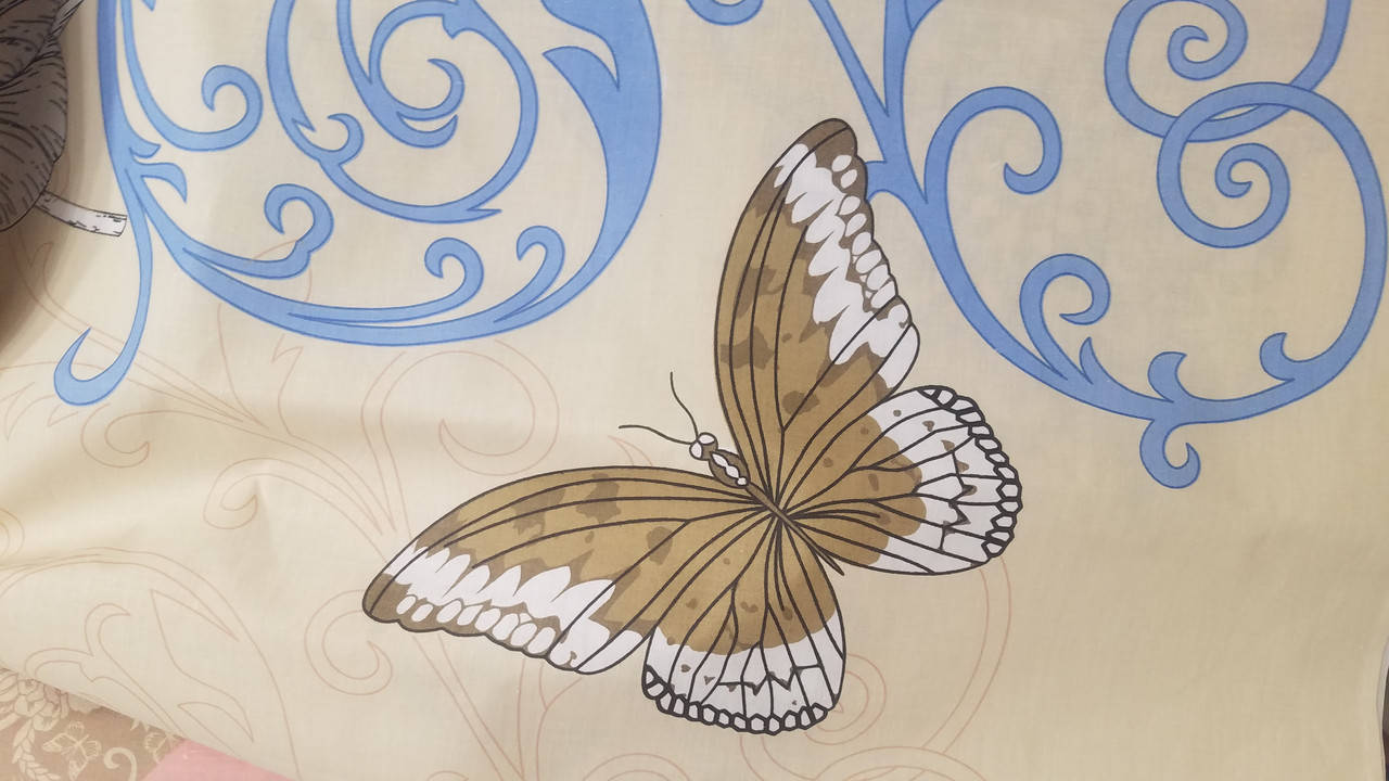 

Бязь купон беж с бабочкой