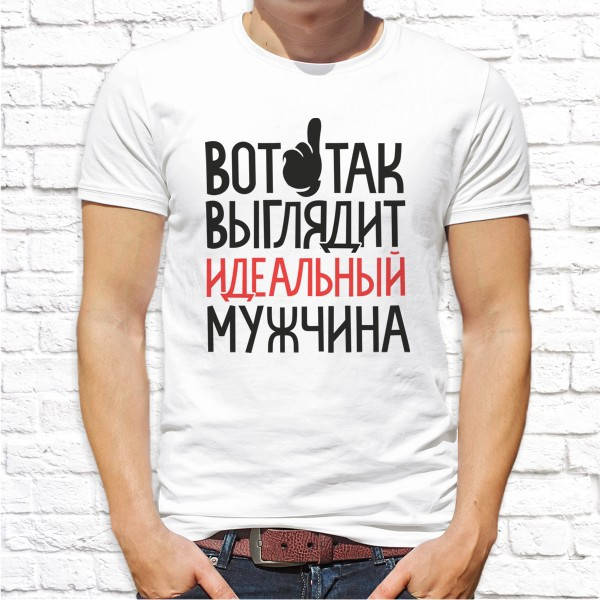 

Мужская футболка с принтом "Вот так выглядит идеальный мужчина" Push IT