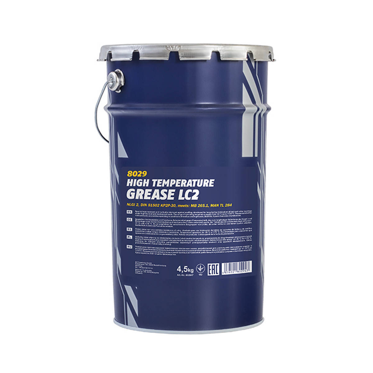 

Смазка пластичная Mannol 8029 LC-2 HIGH TEMPERATURE GREASE 4,5кг высокотемпературная синяя для подшипников