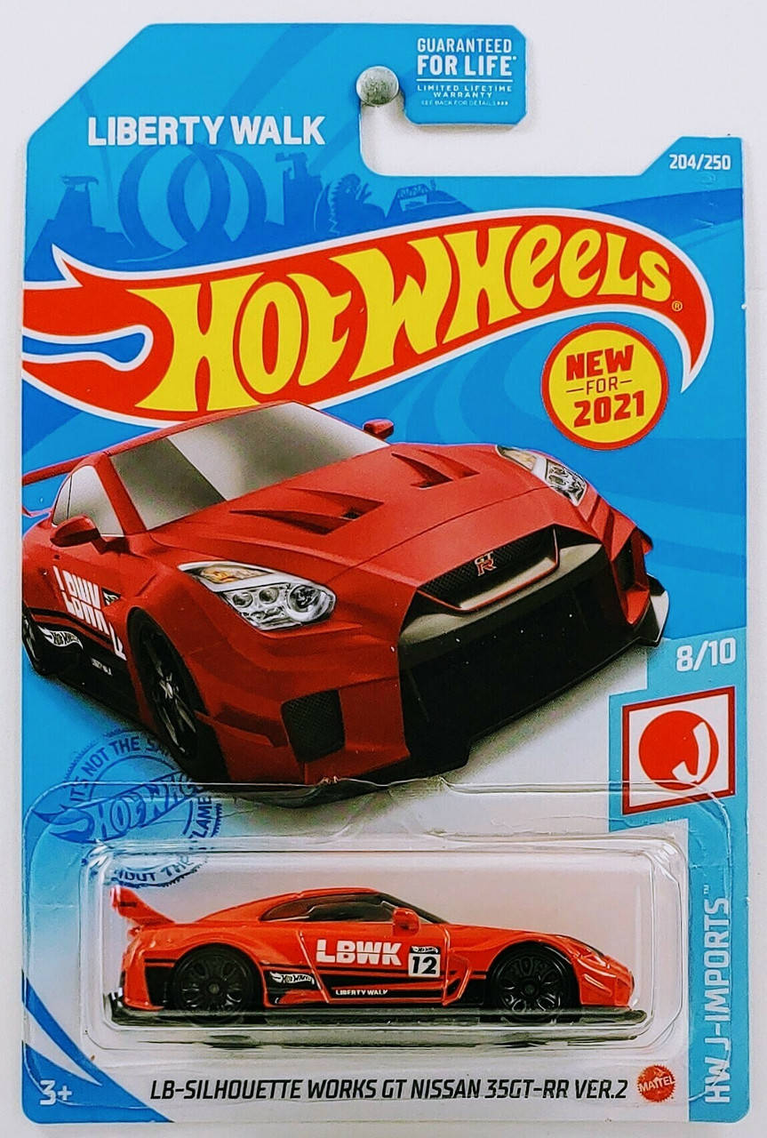 

Машинка Hot Wheels - LB-Silhouette Works GT Nissan 35GT-RR Ver.2 - 2021 J-Imports (#204) red Mattel, Красный
