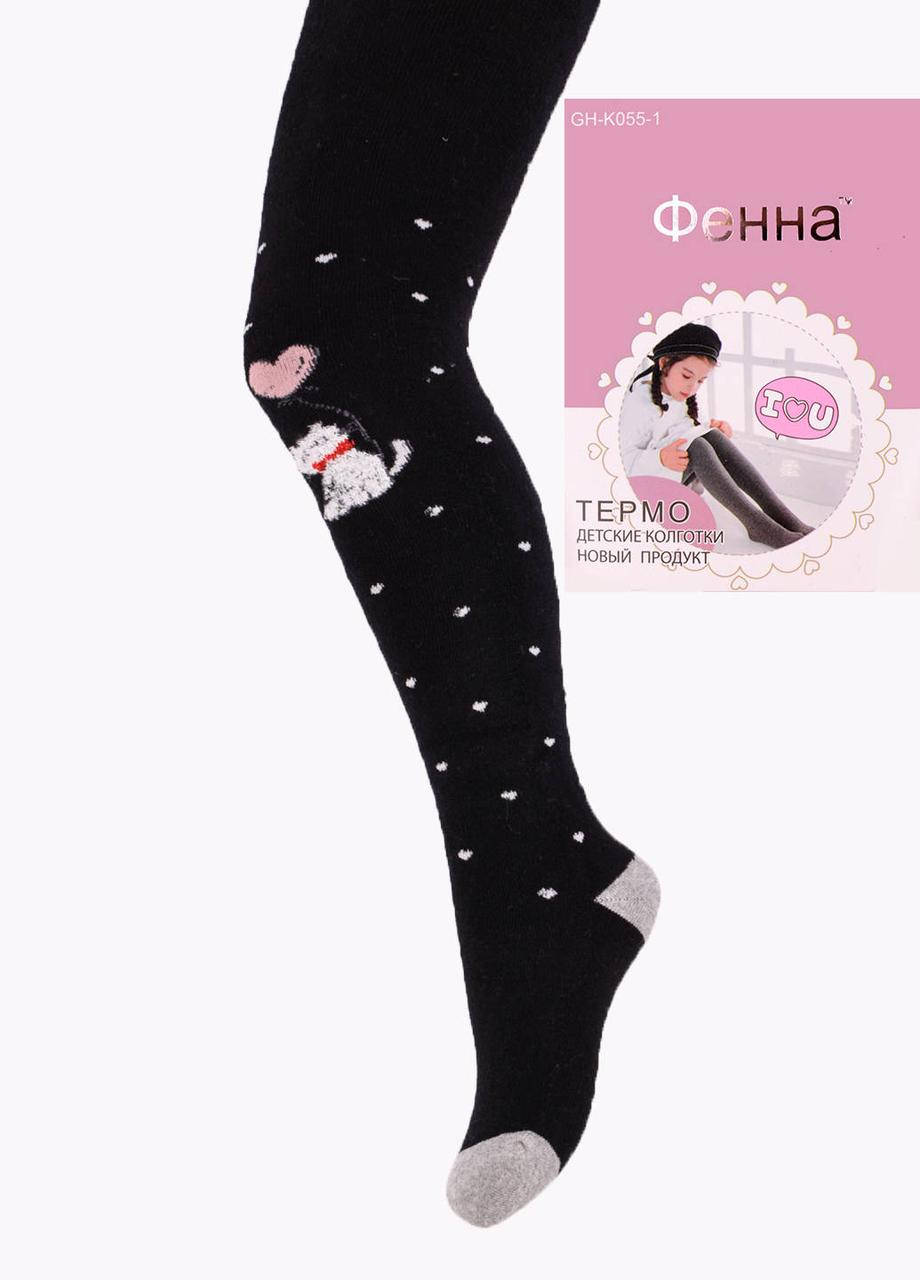 

Колготки детские махровые для девочки Фенна GHK055-1-3 104-116., Черный