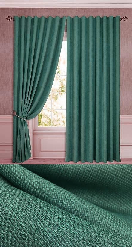 

Готовые Шторы Лен-блэкаут Альбо (Зеленая Бирюза М5-19), Бирюзовый