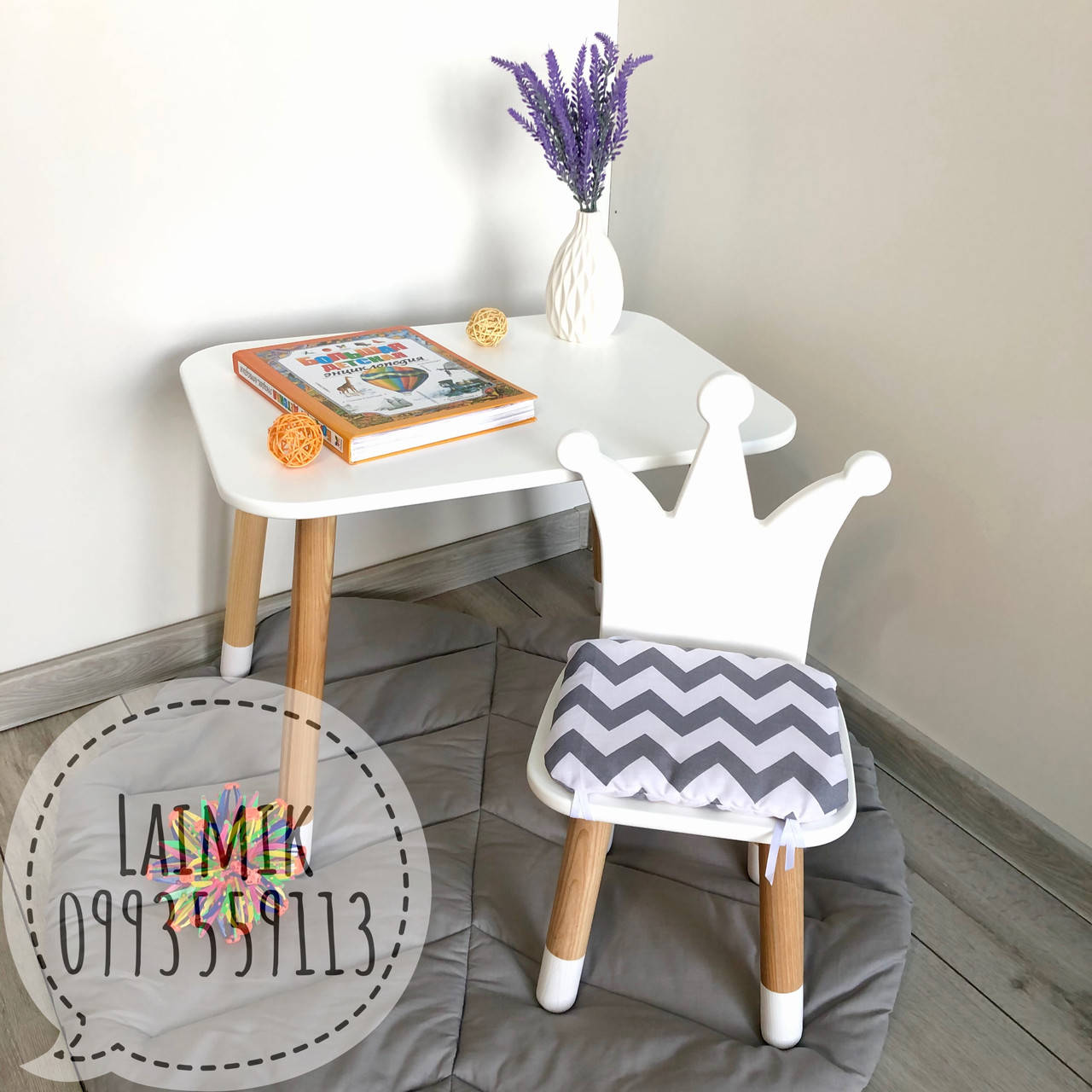 

Детский столик и стульчик Корона (детский стульчик, детская мебель, стул корона)