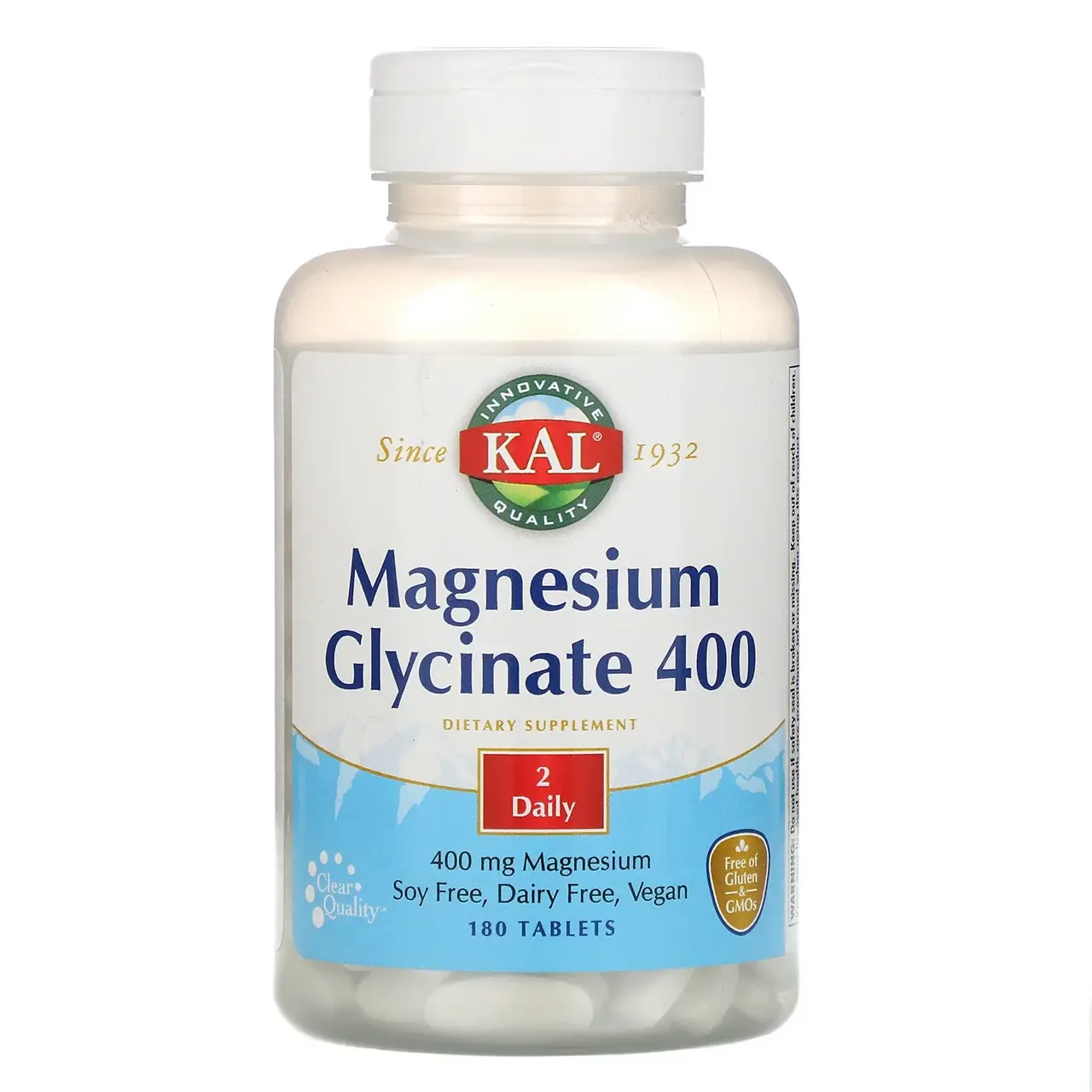 

Магний глицинат, Magnesium Glycinate, KAL, 400 мг, 180 таб. (CAL-81209)