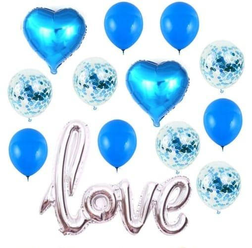 

Набор из шаров с надписью LOVE | Синий