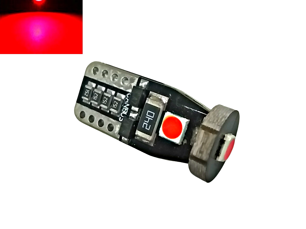 

Автолампа LED BSmart T10 W5W 3SMD 3030 12В 1,7Вт красный