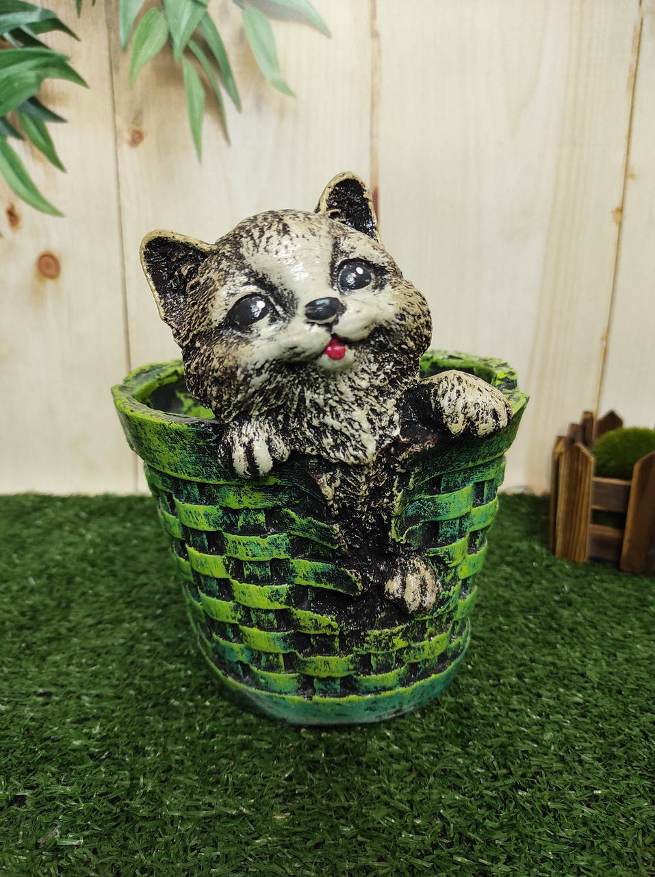 

Кашпо вазон для цветов с котиком 17 см