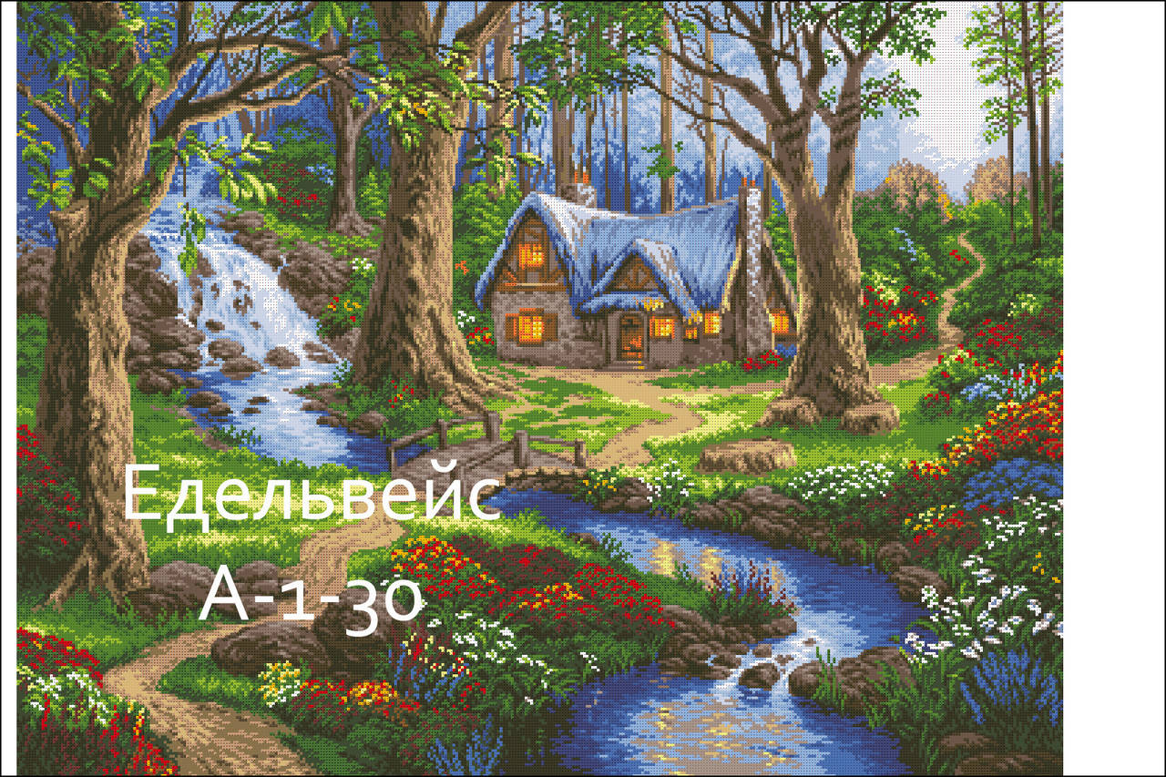 

Заготовка для вышивания бисером или нитками формата А-1 Лесной домик